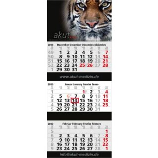 3-Monats-Kalender Maxi3Post Format 335x805mm