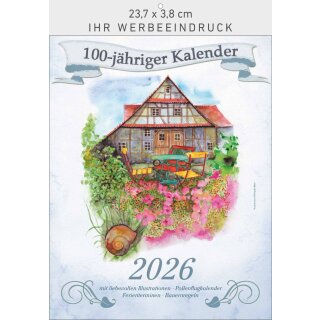 100-jähriger Kalender mit Wetterprognosen 23,7 x 34 cm
