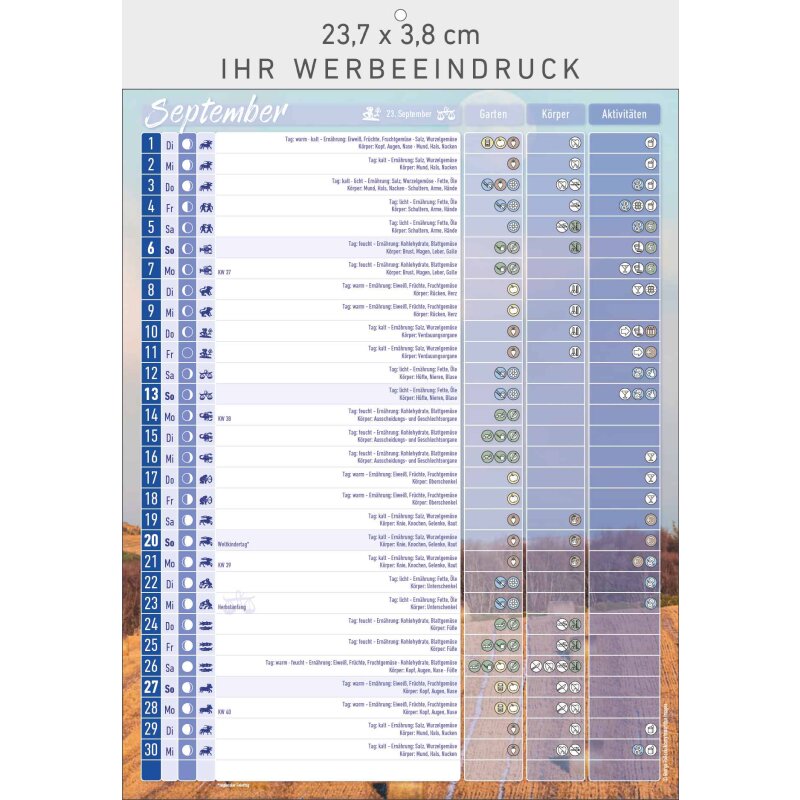 Mondkalender Format 23 7 X 34 Cm