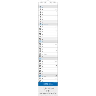 Termin Streifenkalender blau Format 11,3  x 55,3 cm